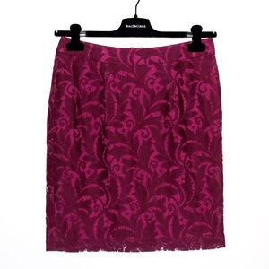 Cabi "Plumberry Frolic" Lace Overlay Skirt